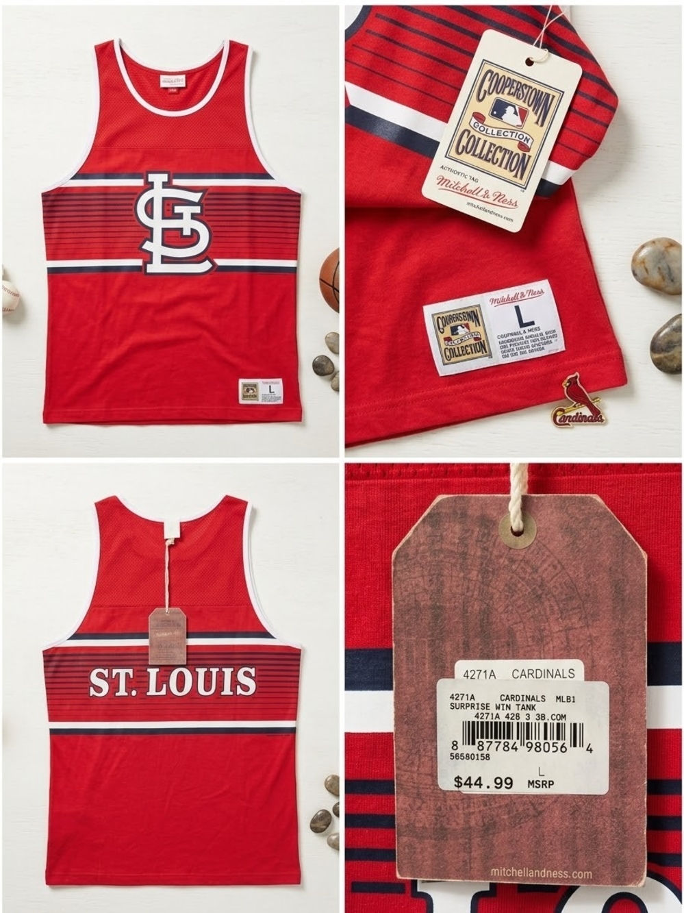 Mitchell & Ness St. Louis Cardinals Red Tank Top